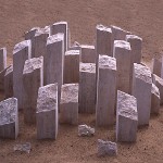 BELOW THE SURFACE, marble, ø: 2,5 meter, collaborator: R. Sandberg, Bienal del Chaco, Argentina 2000